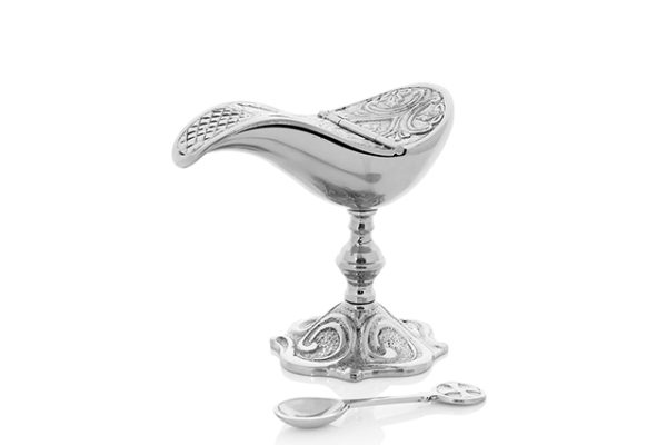 Ornate Silver Incense Boat